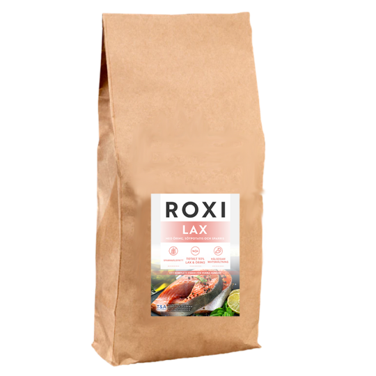 ROXI Hundfoder med Lax, Öring, Sötpotatis och Sparris (Vuxen)