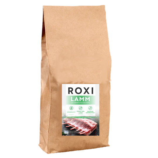 ROXI hundfoder- Lamm, sötpotatis och mynta Vuxenfoder