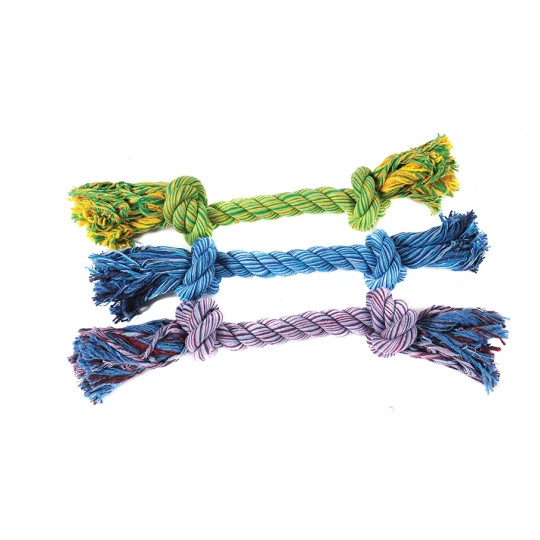 Flossrep med 2 knutar 3st olika färger som är grön, blå och lila