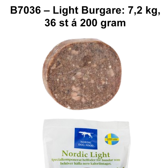 B7036 Nordic Light Burgare  7,2kg 36st a 200g