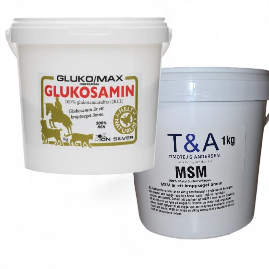 MSM T&A 1 kg + Glukosamin 1kg - Gluko Max  ion silver 100% ren