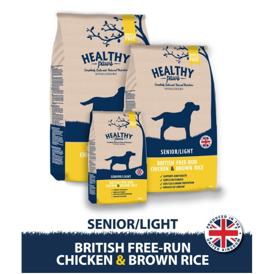 British free-run chicken & brown rice senior/light- Healthy Paws