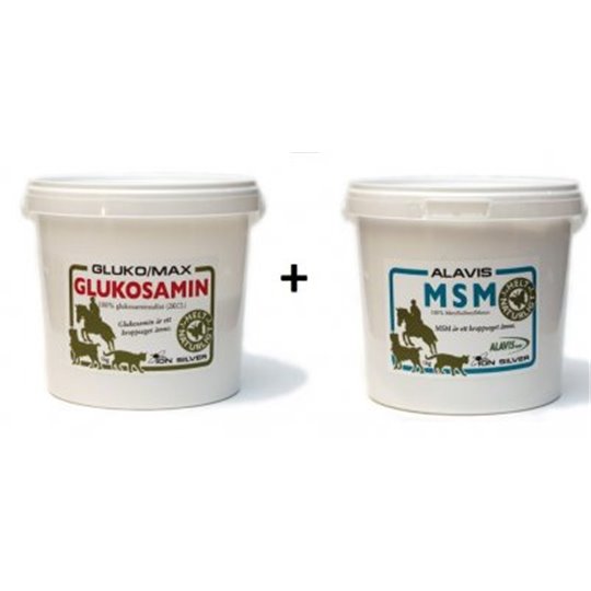 MSM Alavis 1kg + Glukosamin 1kg - Gluko Max  ion silver 100% ren