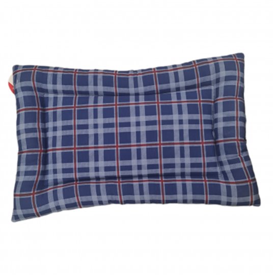 Hund dyna/kudde i skotskt mönster Blå/röd (40x60)