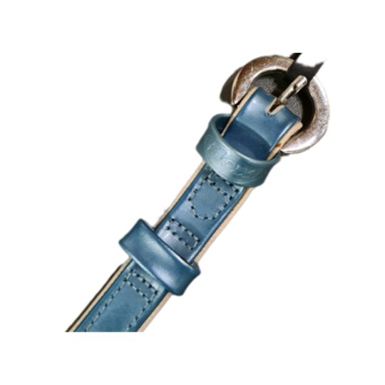 Elegance halsband  blankt läder (35 cm blågrå)