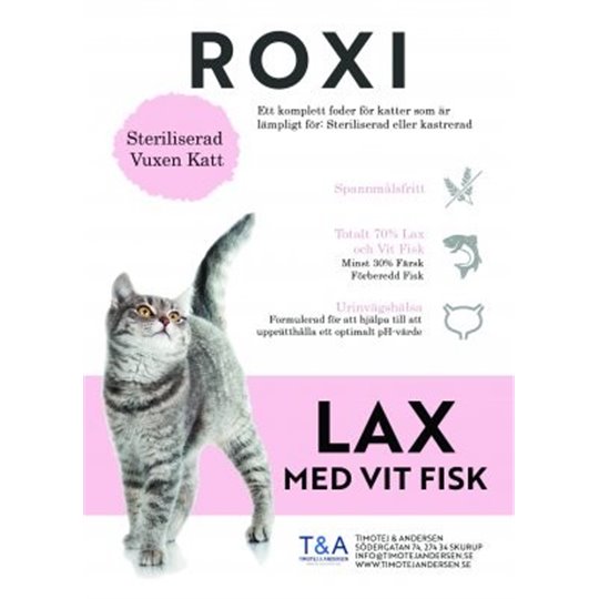 ROXI - Katt Steriliserad Lax och vit fisk Vuxen 1,5kg